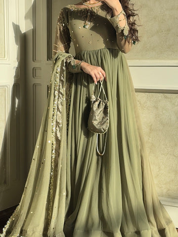 WA-ANKITA OLIVE GREEN   STITCH