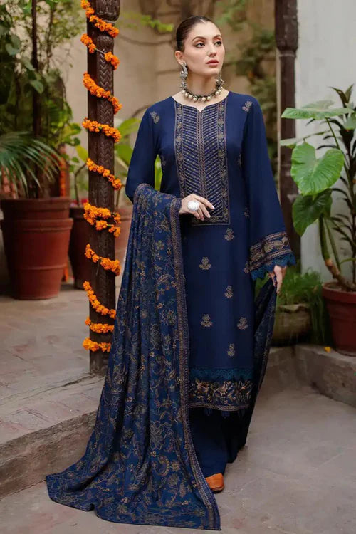 3PC EMBROIDERED DHANAK DRESS   WA-37 RP