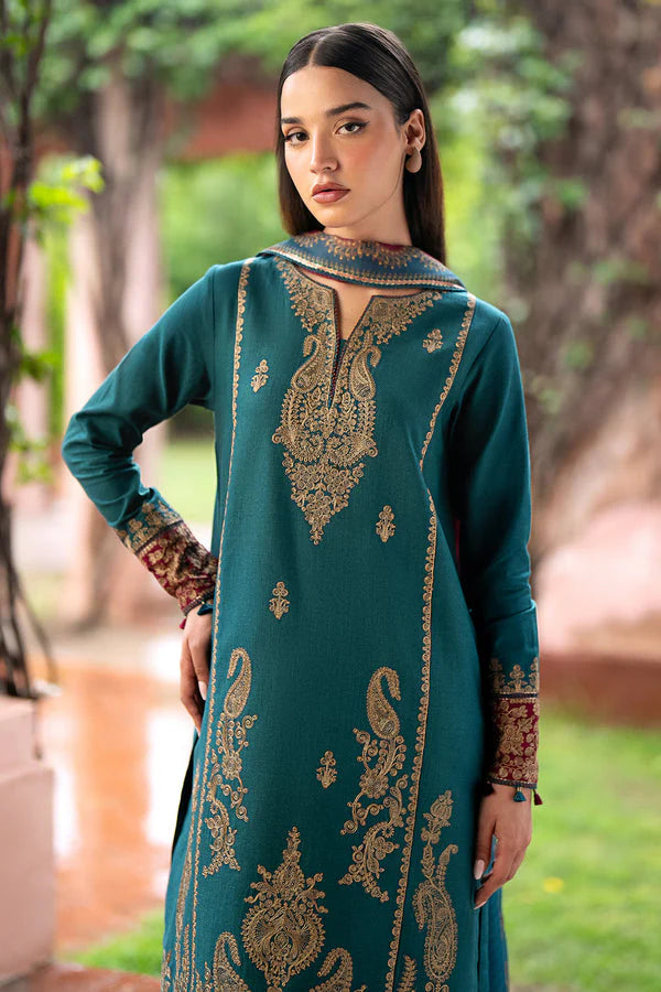 3PC EMBROIDERED DHANAK DRESS  WA-57 RP