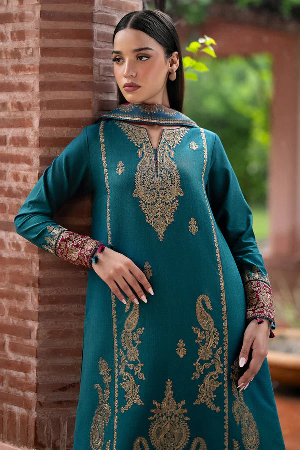 3PC EMBROIDERED DHANAK DRESS  WA-57 RP