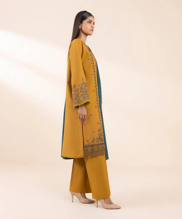 3PC EMBROIDERED DHANAK DRESS  WA-85 RP