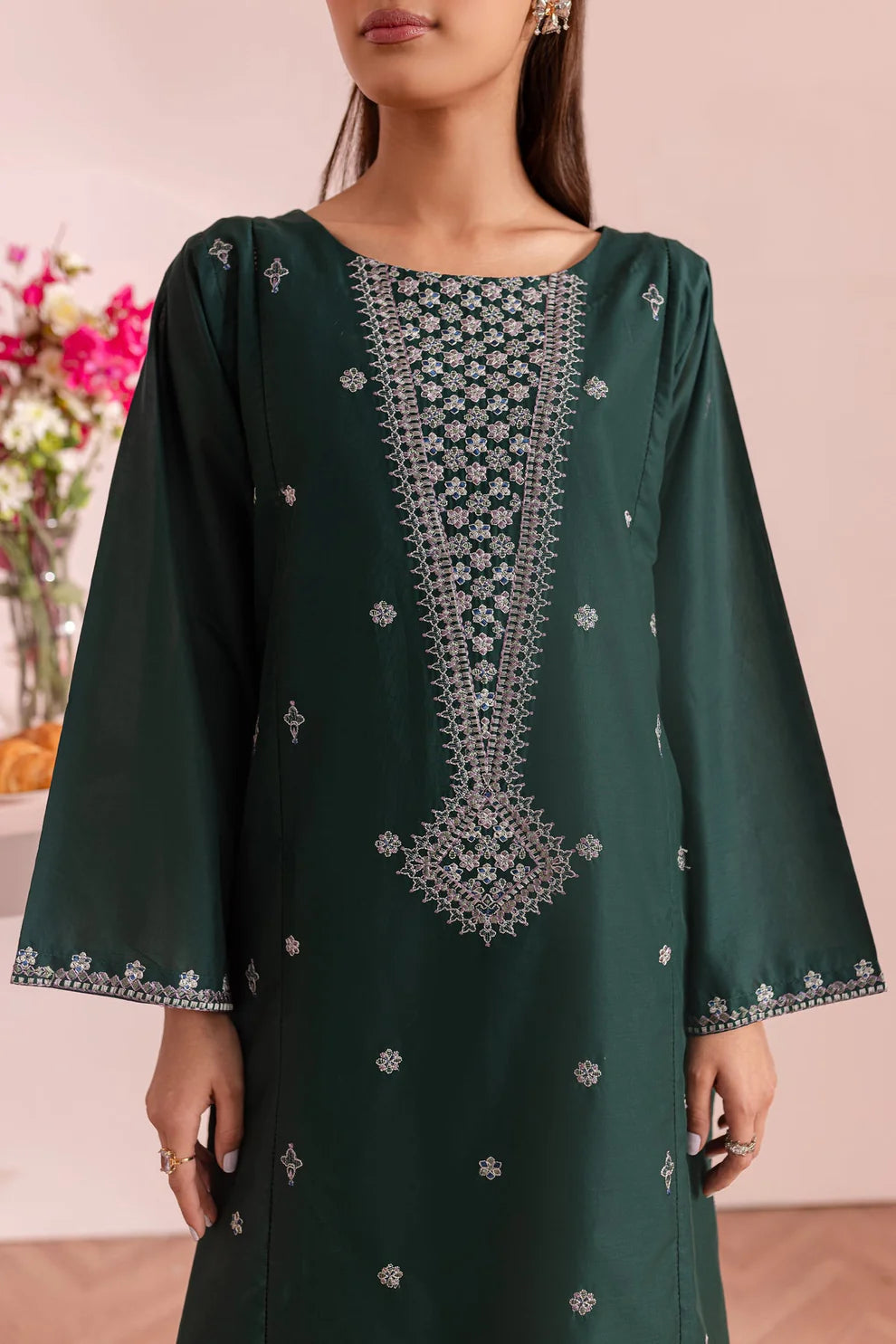 2PC EMBROIDERED DHANAK DRESS  WA-20 RP