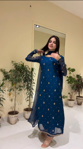 BLUSH ROYAL BLUE - HEMEL SILK