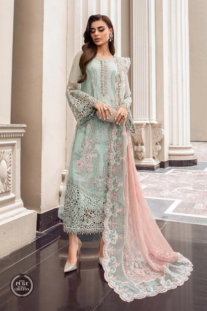 3PC ORGANZA EMBROIDERED DRESS WITH EMBROIDERY DUBATA-LILLY  RP