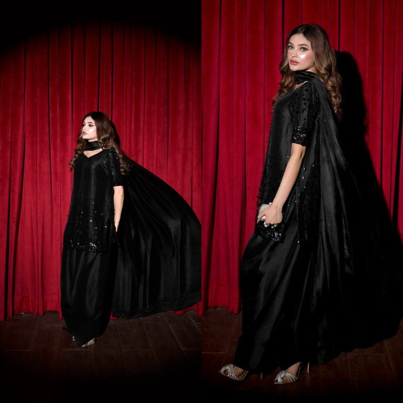 GULNAR  BLACK - HEMEL SILK