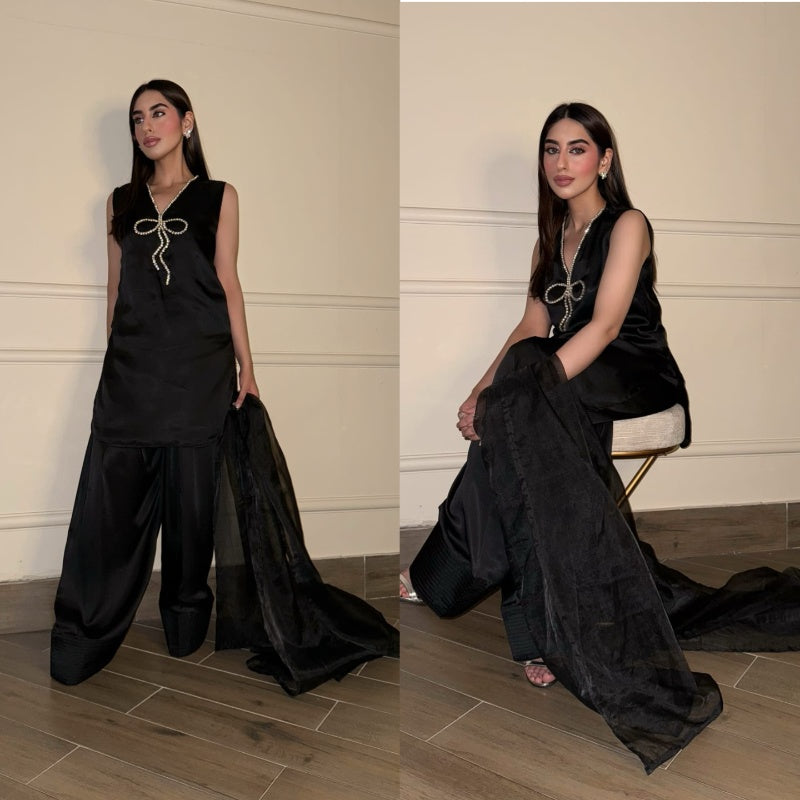MALEEHA BLACK - HEMEL SILK