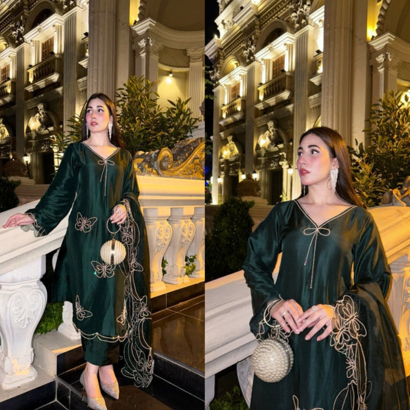 BUTTERFLY BOTEL GREEN - HEMEL SILK