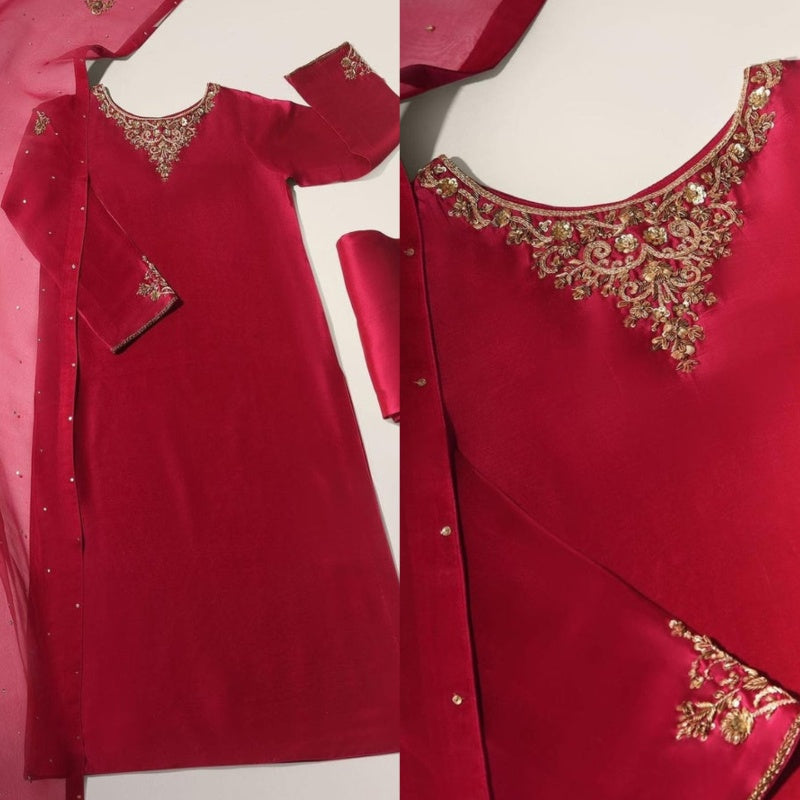 SEERA RED- HEMEL SILK