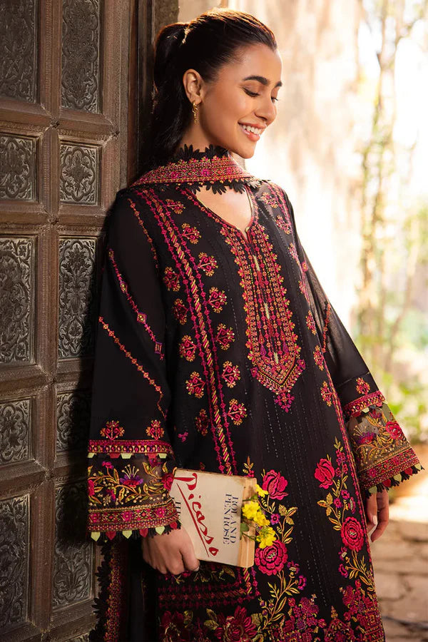 3PC EMBROIDERED DHANAK DRESS   WA-31 RP