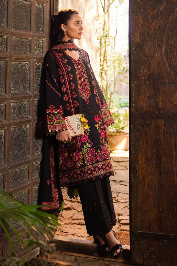 3PC EMBROIDERED DHANAK DRESS   WA-31 RP