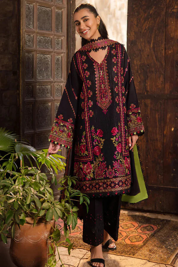 3PC EMBROIDERED DHANAK DRESS   WA-31 RP