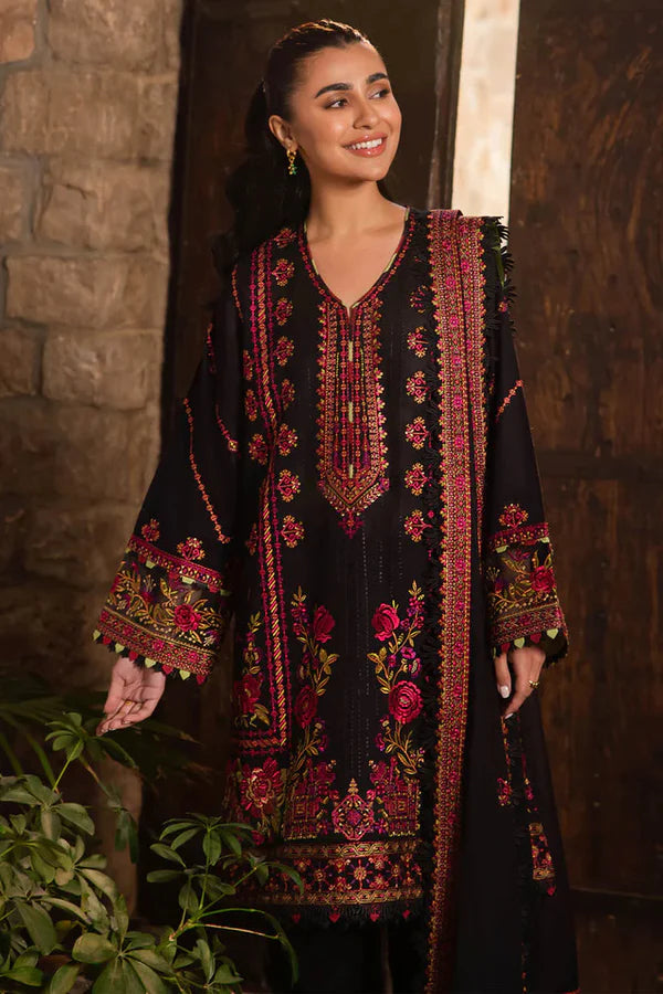 3PC EMBROIDERED DHANAK DRESS   WA-31 RP