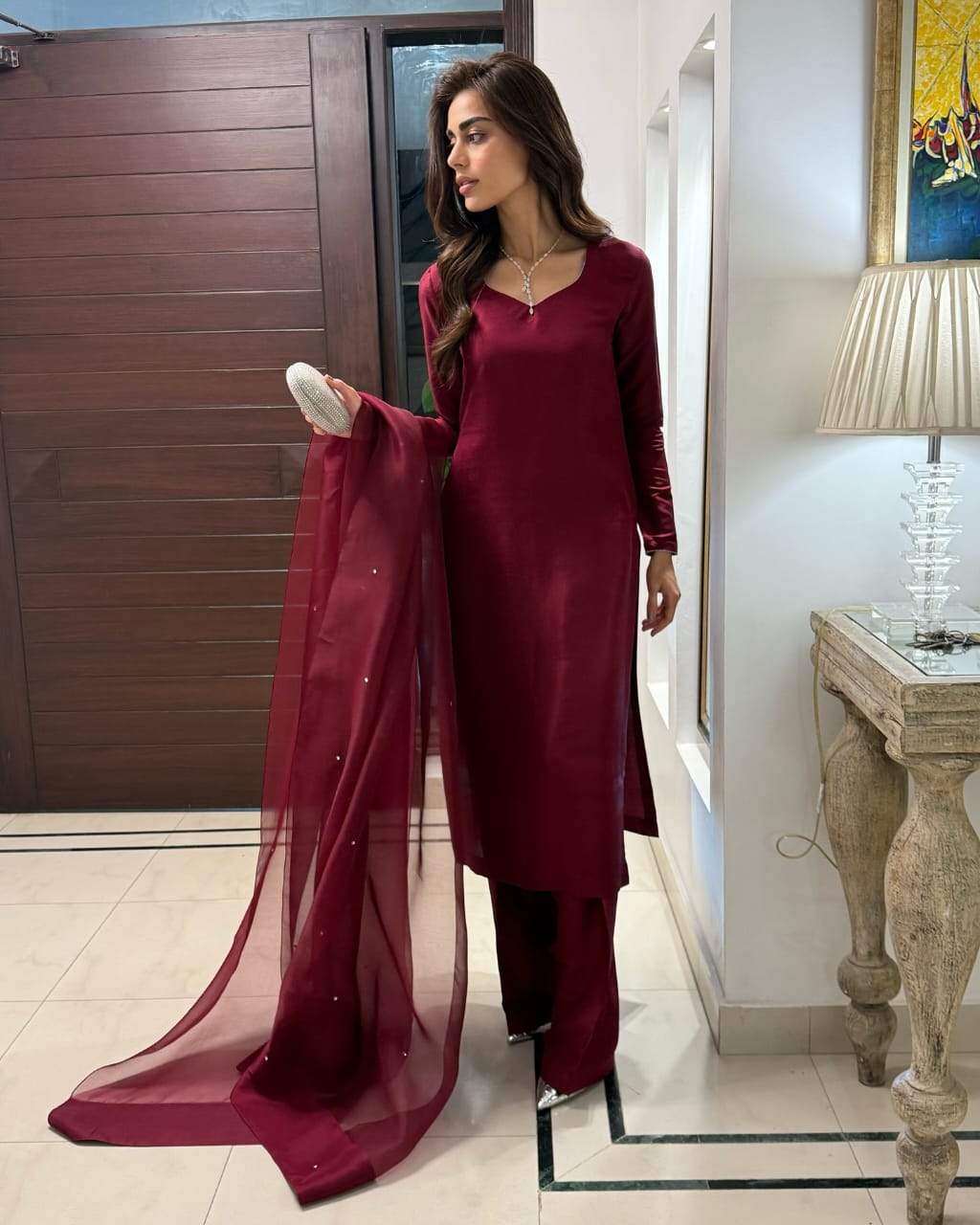 WA-MULTI  MEHROON   STITCH
