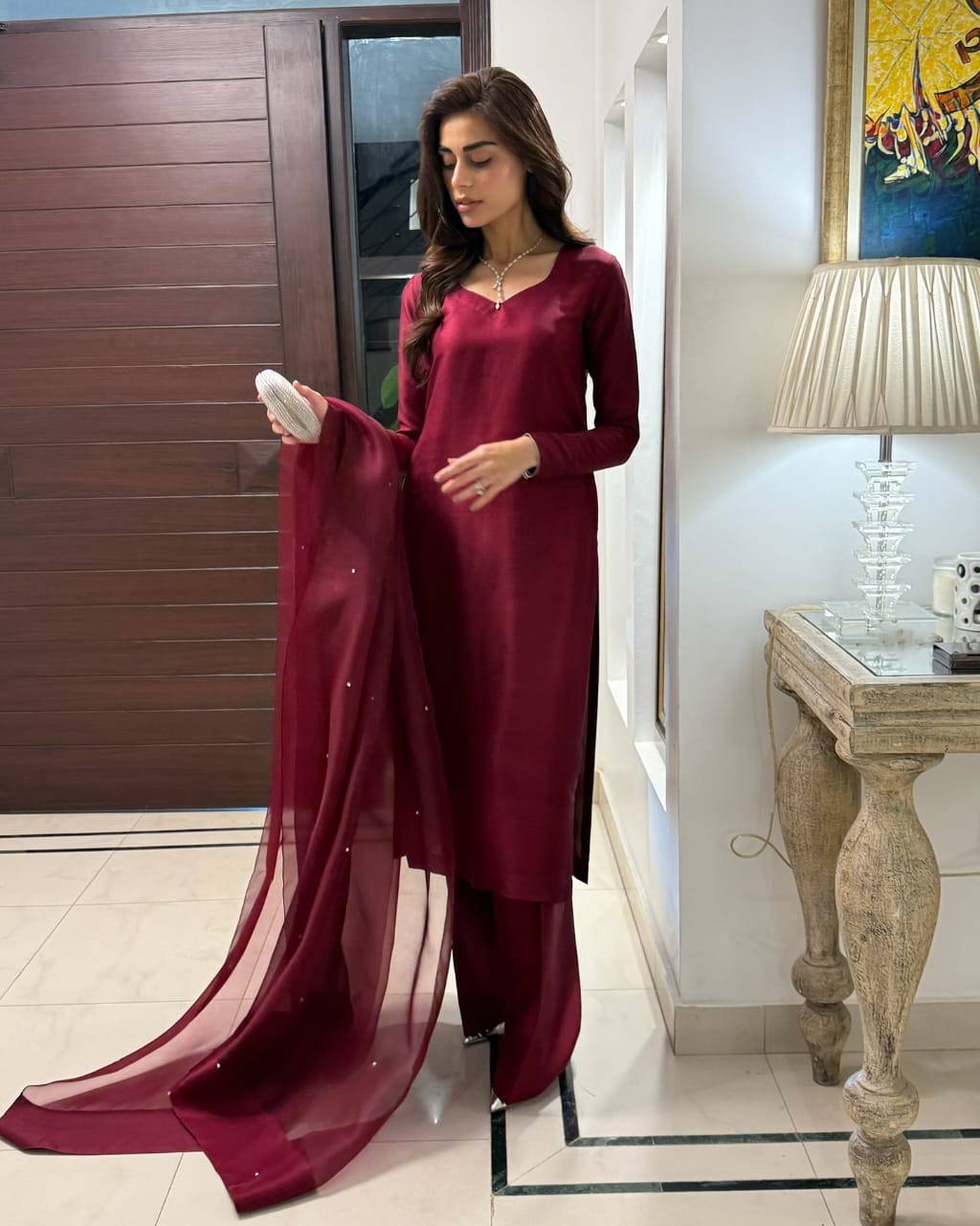 WA-MULTI  MEHROON   STITCH