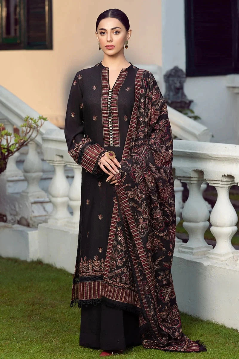 3PC EMBROIDERED DHANAK DRESS   WA-36 RP