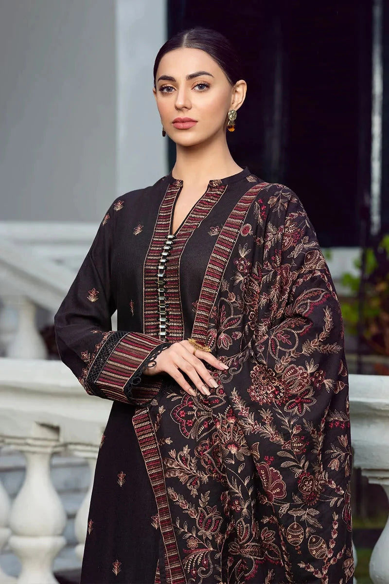 3PC EMBROIDERED DHANAK DRESS   WA-36 RP