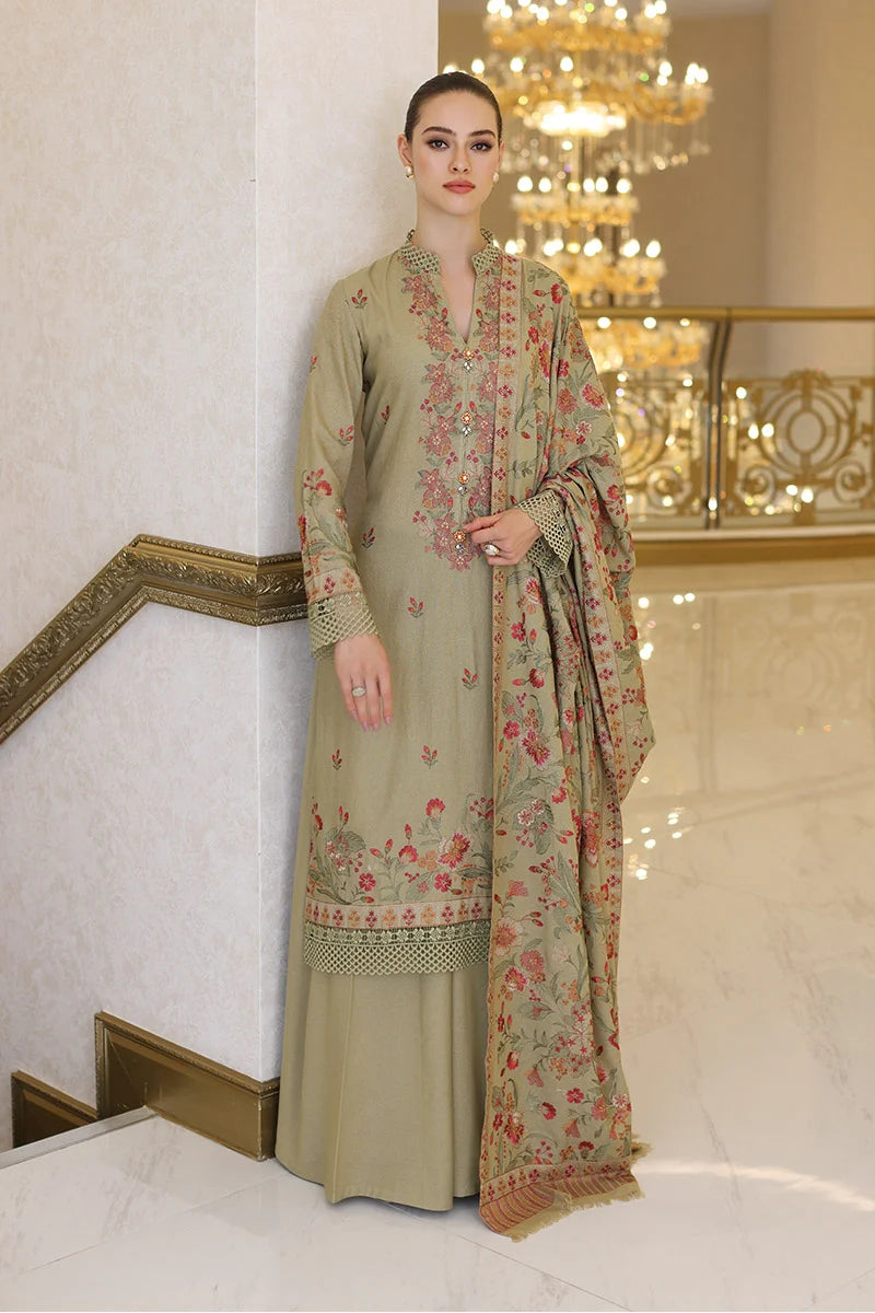 3PC EMBROIDERED DHANAK DRESS   WA-30 RP