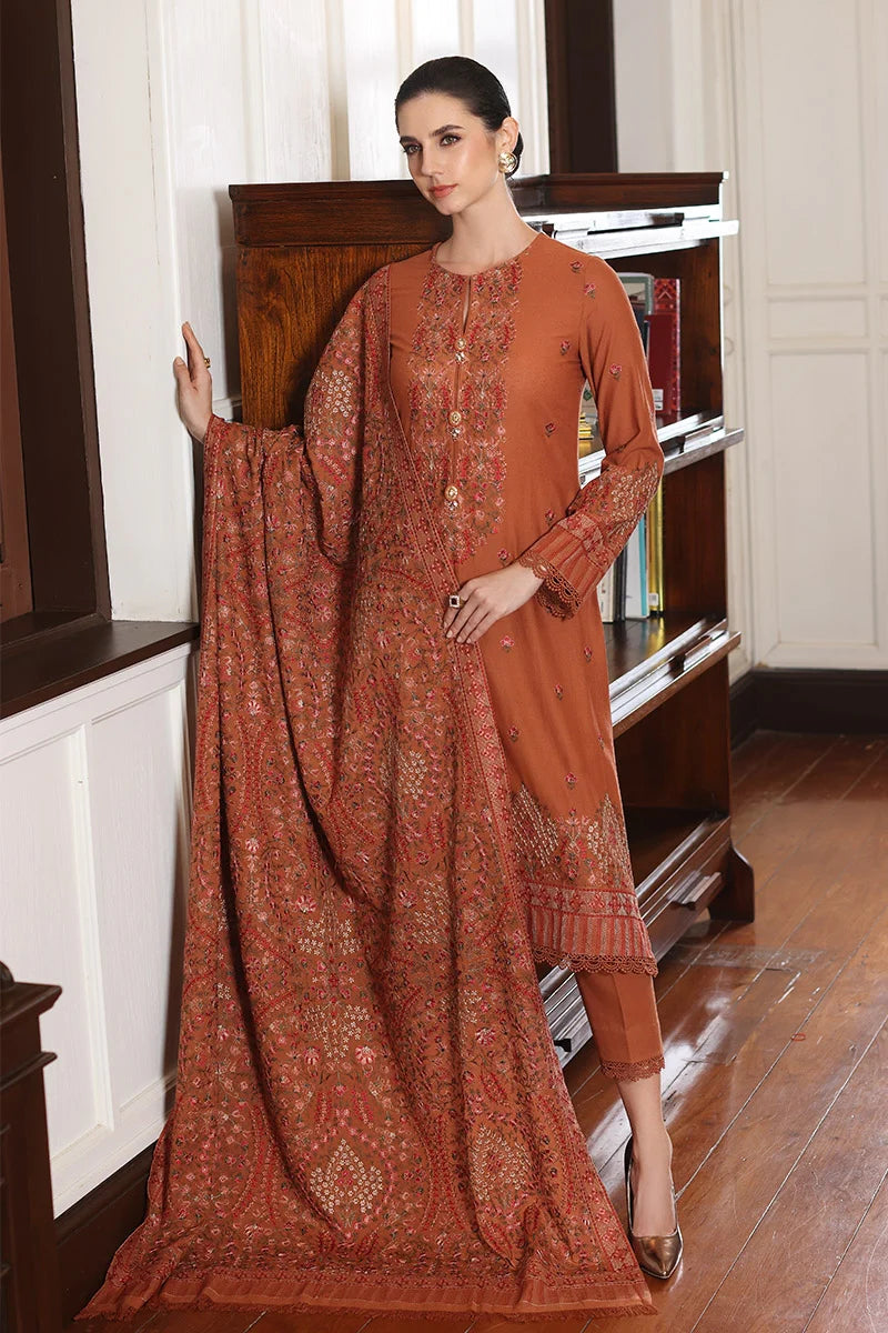 3PC EMBROIDERED DHANAK DRESS   WA-32 RP