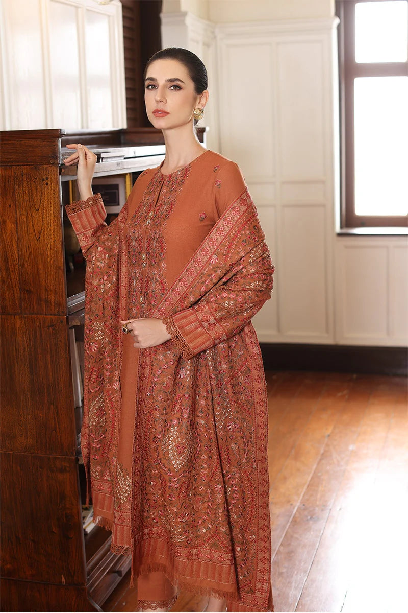 3PC EMBROIDERED DHANAK DRESS   WA-32 RP