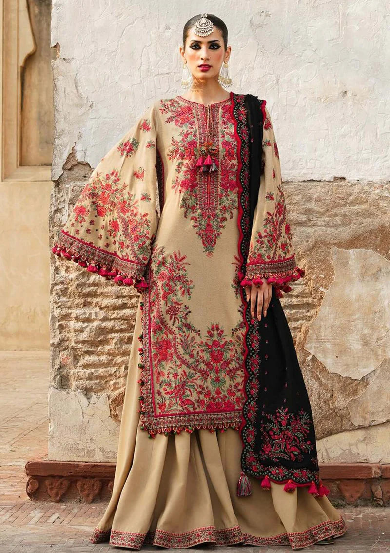 3PC EMBROIDERED DHANAK DRESS  WA-44 RP