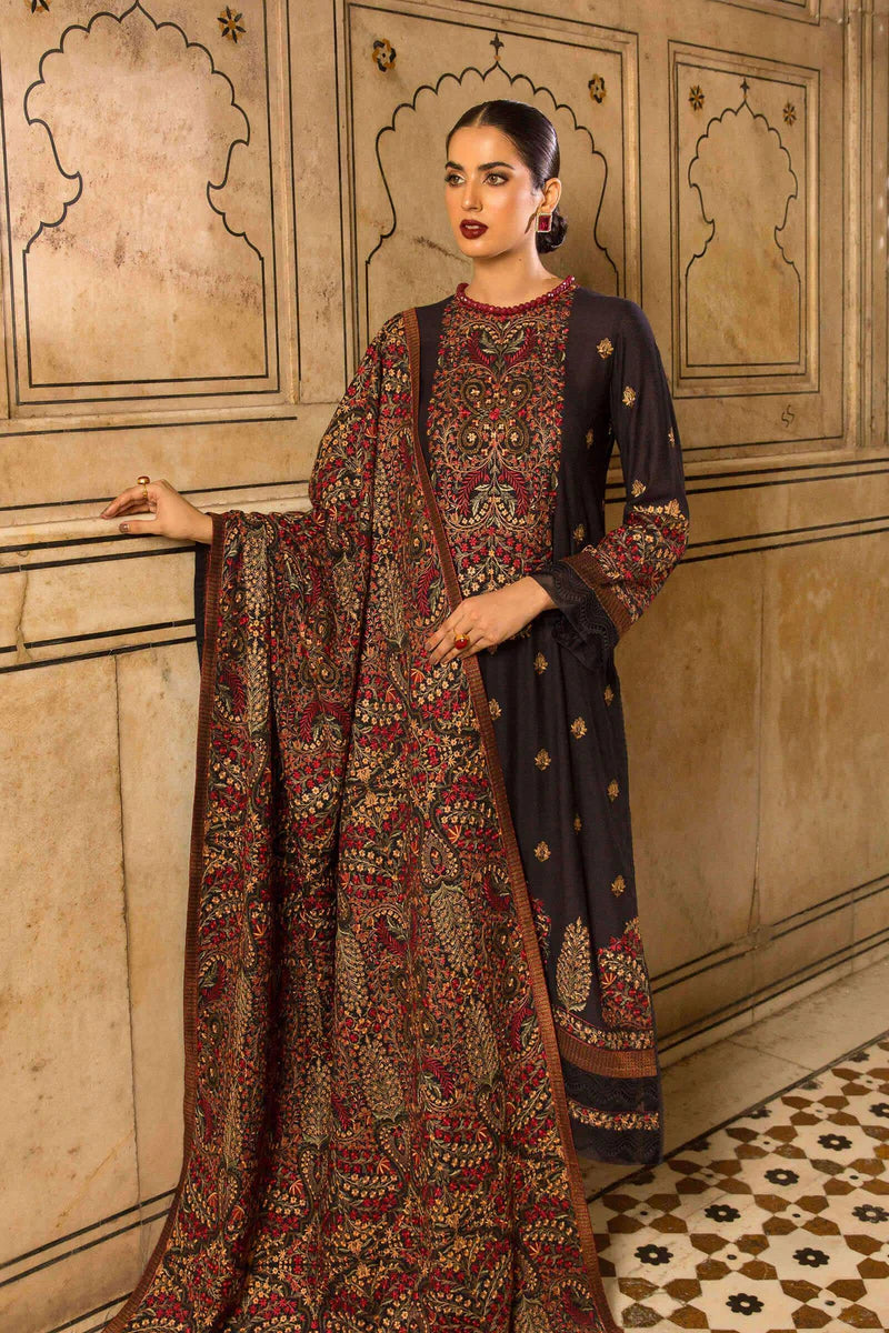 3PC EMBROIDERED DHANAK DRESS  WA-41 RP