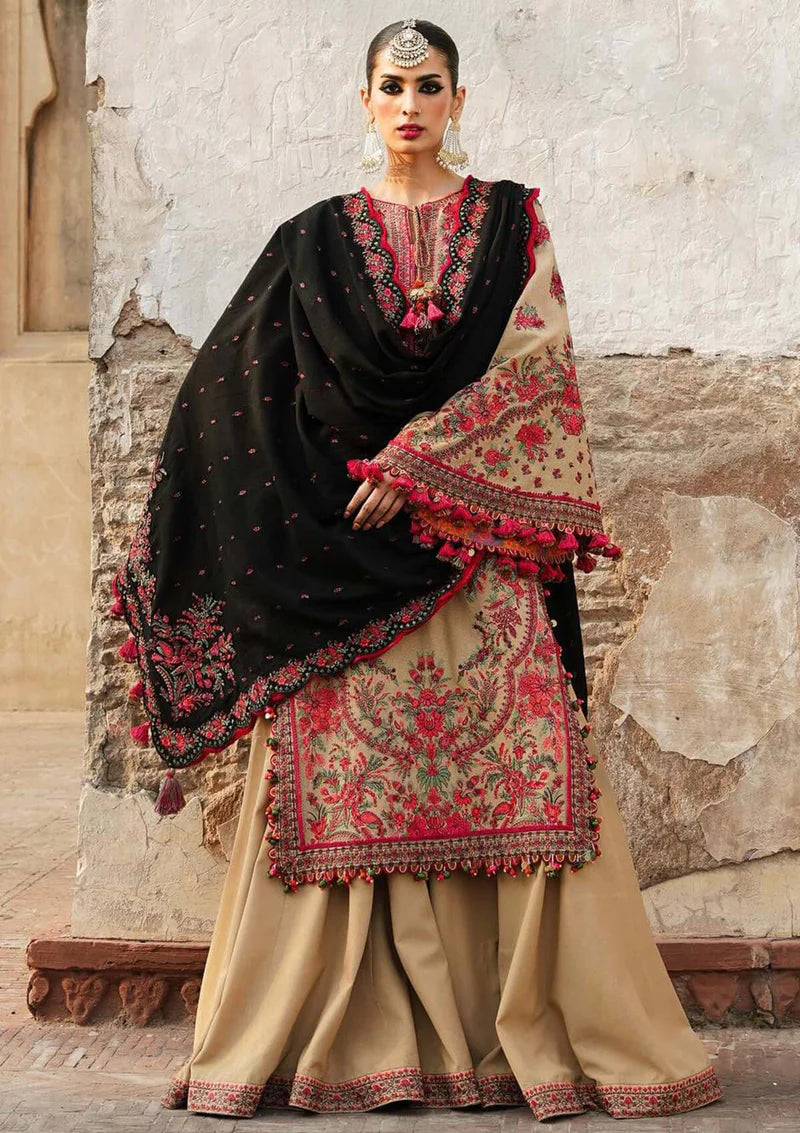 3PC EMBROIDERED DHANAK DRESS  WA-44 RP